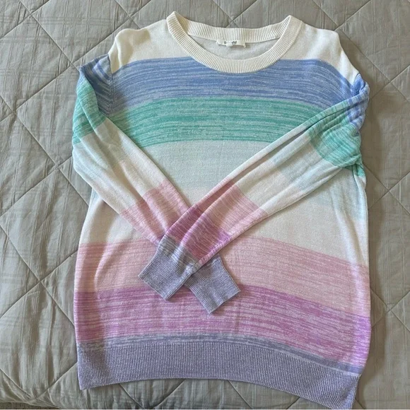 Splendid Pastel Striped Women's Sweater- Sz S - Picture 3 of 7